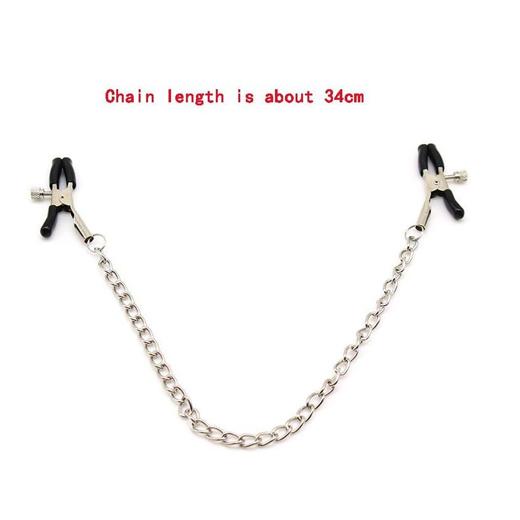 Steel Metal Chain Nipple Stimulation Clamps