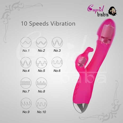 USB 10 Speeds Vibrations G-spot Rabbit Vibrator for Female
