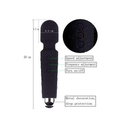 USB Rechargeable Multi Speed G-Spot Magic Wand Vibrator