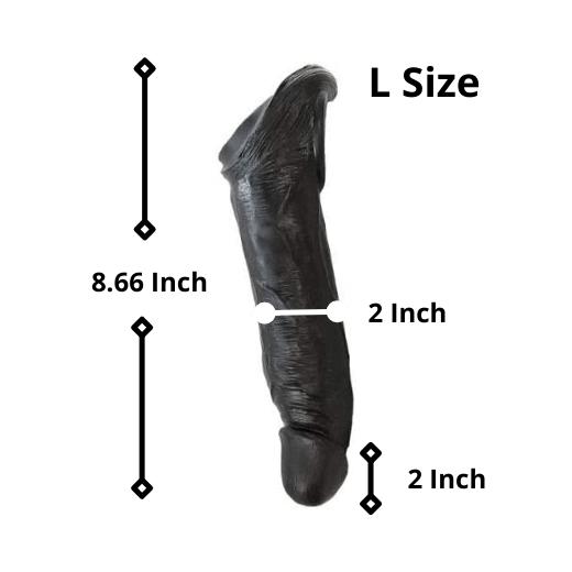 Black larger cock extender male penis extension sleeve