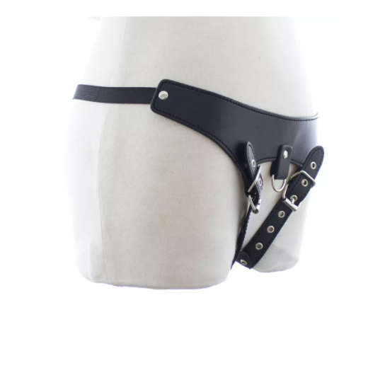 Sexy Leather Whip Female Briefs Chastity Belt
