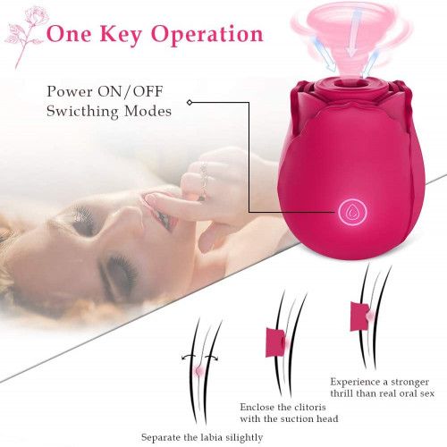 Rose Clitoral Sucking Vibrator With 7 Intense Suction Nipple Stimulator For Women