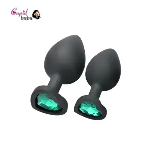 2 Pcs Silicone Jeweled Anal Training Plugs