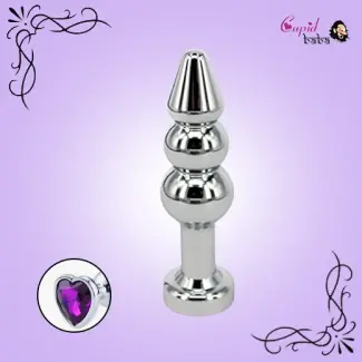 3 Bead Steel Heart shape Butt Plug