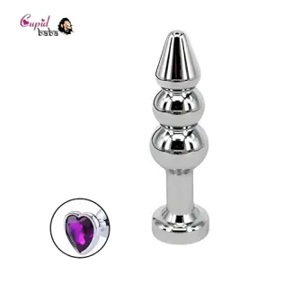 3 Bead Steel Heart shape Butt Plug