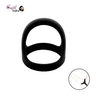 3 Holes Cock Ring with Strong Grip Black Color Men