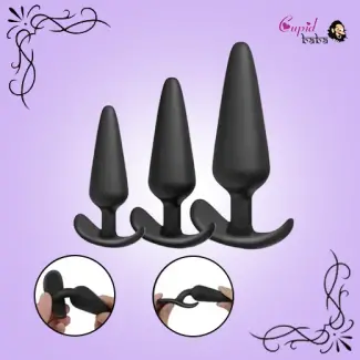 3 Pcs Silicone Unisex Butt Plug Training Set