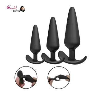 3 Pcs Silicone Unisex Butt Plug Training Set
