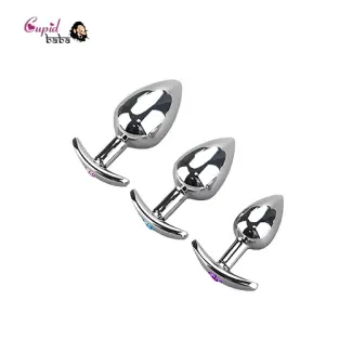 3PCS Colorful Metal Jeweled Shaped Anal Plug Diamond Prostage Massager