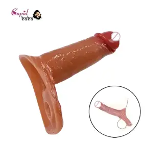 5 Inch Soft Silicone Penis Extender Sleeve with Cock Ring