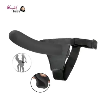 6 Inch Curved Cup Flexible Smooth Silicone Anal Dildo With Belt
