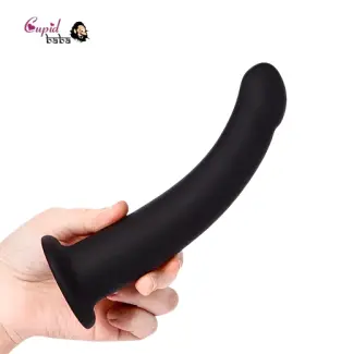 6 Inch Curved Flexible Smooth Silicone Anal Dildo for Men and Women
