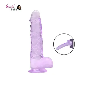 6.5 Purple Light Suction Slim Dildo
