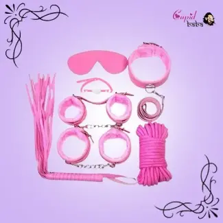 7 Pcs Pink Color Bondage Women Sex BDSM Restraint Set
