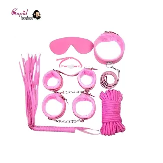 7 Pcs Pink Color Bondage Women Sex BDSM Restraint Set