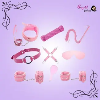 9Pcs Luxury Pink BDSM Kit