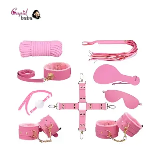 9Pcs Luxury Pink BDSM Kit