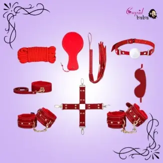 9Pcs Luxury Red BDSM Kit