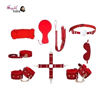 9Pcs Luxury Red BDSM Kit
