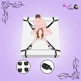 Bed Restraints with Hand Cuffs & Ankle Cuff Premium Straps Bondage