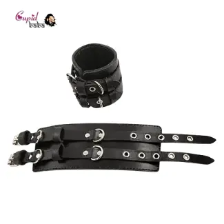 Black Double Buckle Handcuffs