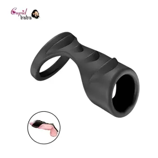 Black Dual Cock Ring Cradle