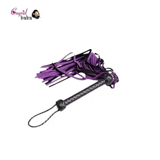 Black Faux Leather Flogger with Purple