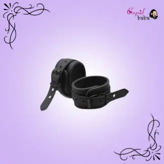 Black Leather BDSM Bondage Handcuffs