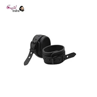 Black Leather BDSM Bondage Handcuffs