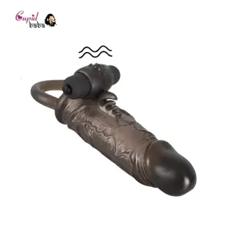 Black Penis Extender Sleeve Delay Ejaculation with vibration