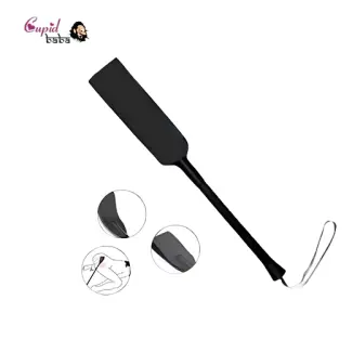 Black Riding Crop Straight Leather Handle Flogger Horse Whip