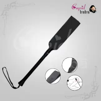 Black Riding Crop Straight Leather Handle Flogger Horse Whip