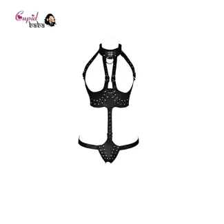 Bondage of Leather Harness Overbust Corset Bustier Bondage