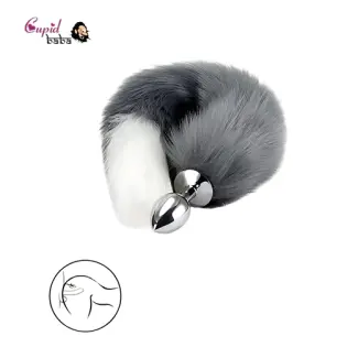 Butt Plug Fox Tail Cosplay But Plug (Black/white)