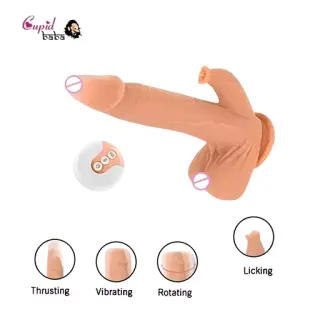 Clitoral Stimulation Suction Cup Thrusting Vibrator Realistic Dildo