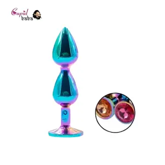 Colorful Metal 2 Beads Crystal Masturbation Anal Plug