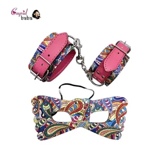 Colourful Handcuffs And Eye Mask Combo