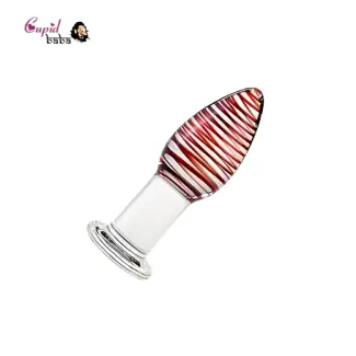 Crystal Premium Glass Butt Plug(Brown Blue)