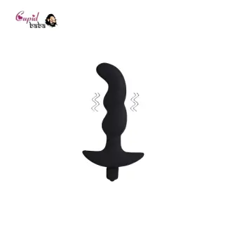 Electric Shock Silicone Vibrating Black Anal Plug
