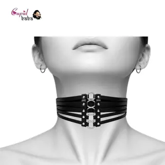 Fetish Necklac 4 Ring Out Wide Belt