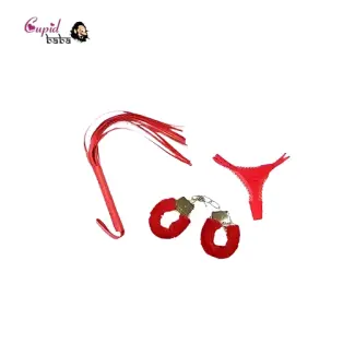 Flogger Handcuff With Panty 3PCS Set