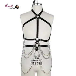 Harness Sexy Garter Belt Woman Leather Fetish Body Bondage