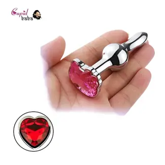 Heart Shape Metal Jewel Crystal Anal Butt Plug