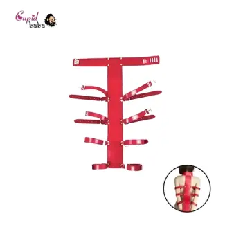 Leather Handcuffs Neck Sleeves Binding Back Tied Hands BDSM