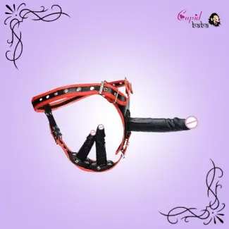 Lesbian 3 Removable Silicone Dildos Erotic Sex Toy Male and Female Chastity Belt