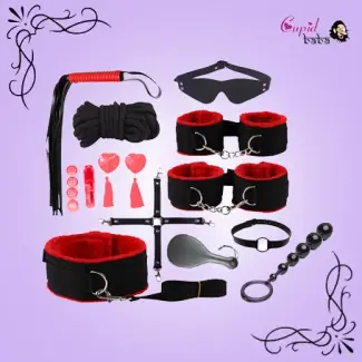 Luxury 12 Pcs Leather Bdsm Bondage Kit