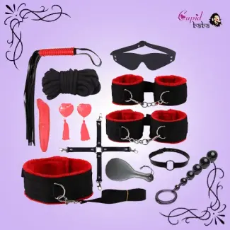 Luxury 12 Pcs Leather Bdsm Bondage Kit