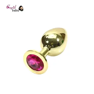 Medium Golden Luxury Round Shaped Anal Butt Plug