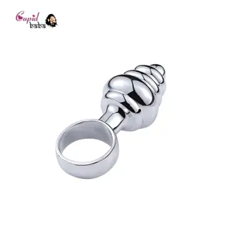 Mini Metal Anal Plug With Finger Ring