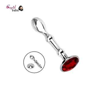 Moon Shape Crystal Jewelry Metal Anal Plug Prostate Massager